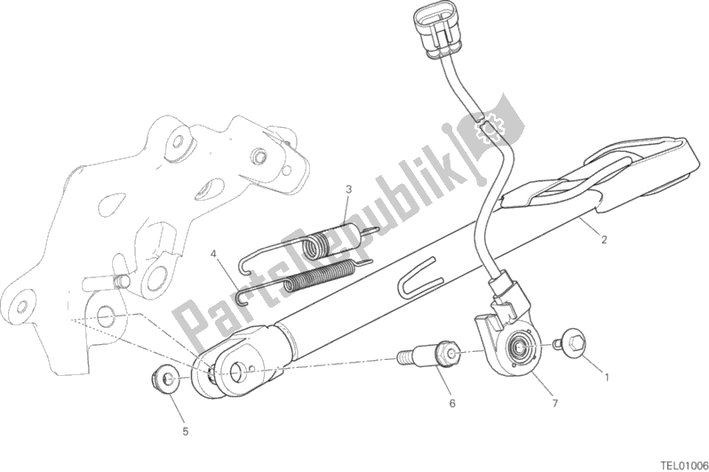 Wszystkie części do Stoisko Z Boku Ducati Multistrada 950 S SW USA 2019